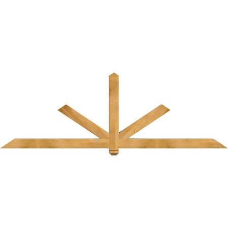 Ekena Millwork Kennewick Rough Sawn Timber Gable Bracket, Western Red Cedar, 96"W x 32"H x 4"D x 4"F, 8/12 Pitch GBW096X32X0404KEN00RWR
